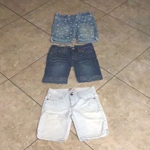 Girls Jean Shorts Sz 10.  Used.  All 3 for $27